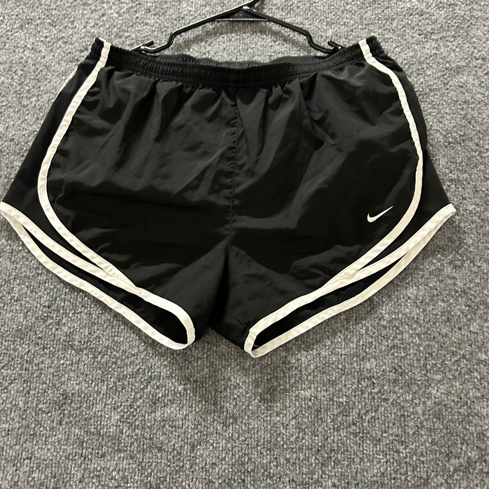 Nike Shorts Womens Size M Black White Tempo Running Athletic Breathable Mesh